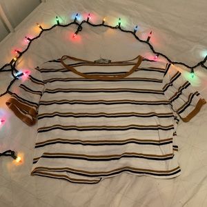 Cropped Striped Ringer Top